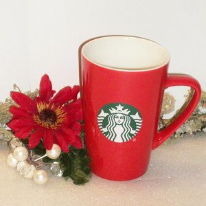 STARBUCKS 2020 Tall Red Mug 12 oz Coffee Cup Classic Mermaid 5" Tall NWOT